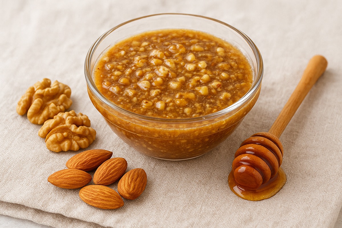 معجون عسل و گردو و بادام